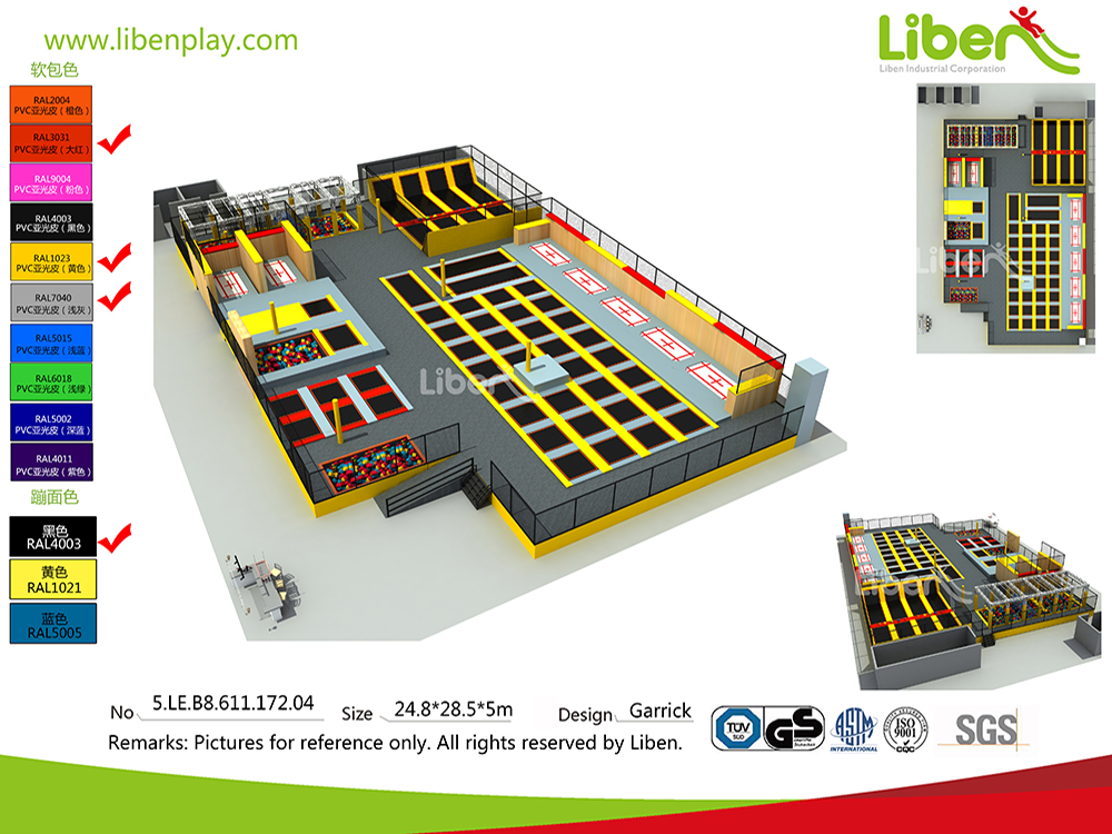 Liben Branded Meet ASTM Standard Commercial Indoor Trampoline Park In USA