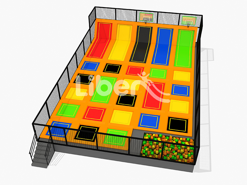 Vibrant colorful children's indoor trampoline center small