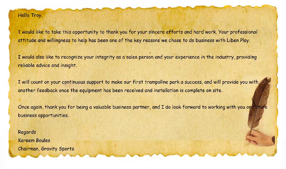 A Thank-You Letter from A Trampoline Park Owner