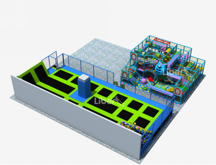 Design drawing of trampoline games