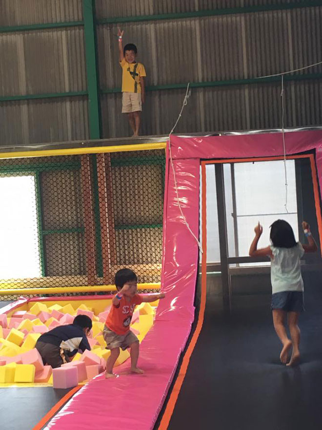 Real Pictures of Indoor trampoline park in Japan 