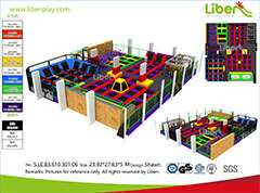 Large Liben Professional Indoor Trampoline Park With Foam Pit In Philippines