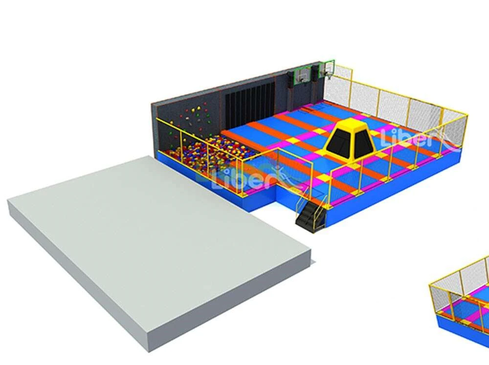 New Design Large Commercial Liben Professional Indoor Trampoline With Many Games