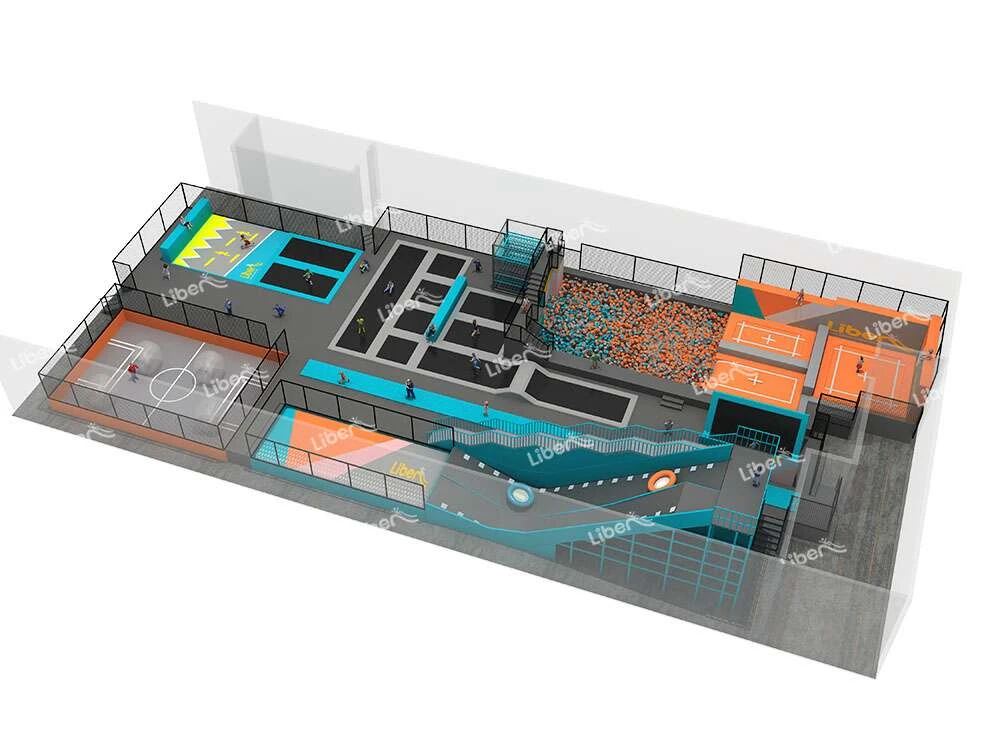Large Trampoline Park Amusement Zone