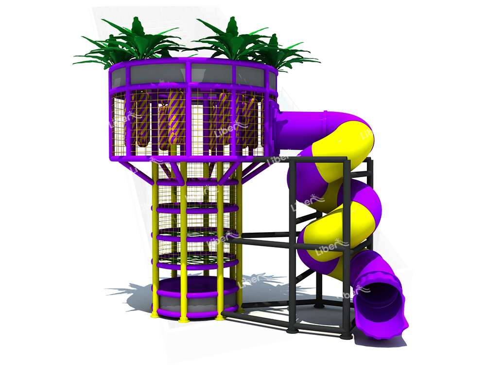 Kids Boxing Climbing Tower with Spiral Slide