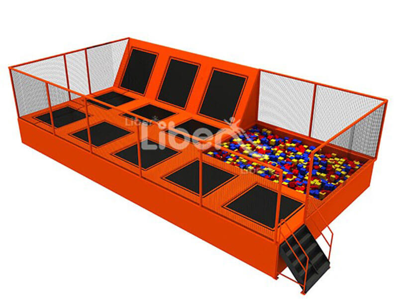 Small Kids Rectangular Trampoline With Foam Pit