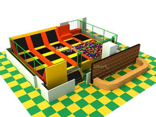 Shopping Mall Rectangular Indoor Trampoline Parque with Foam Pit 