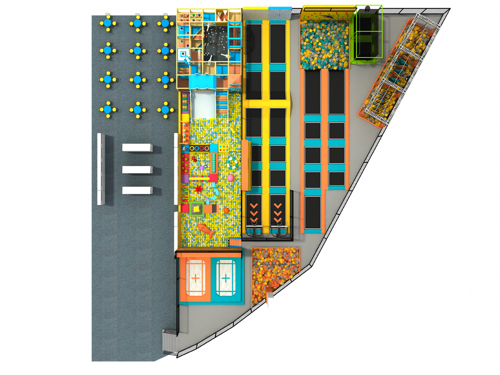 LIBEN 1000SQM2 INDOOR TRAMPOLINE PARK DESIGN