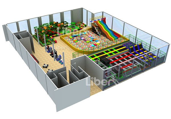 China Professional Trampoline Area With Foam Pit Dodgeball