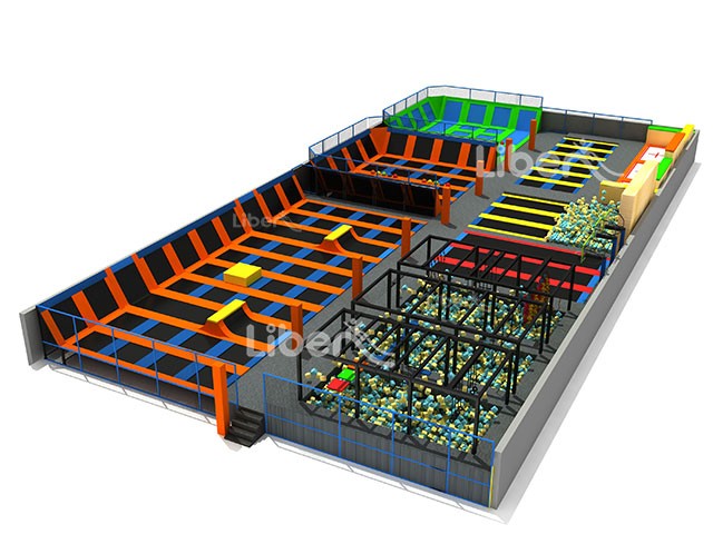 Commercial Indoor Trampoline Park With Ninja Course