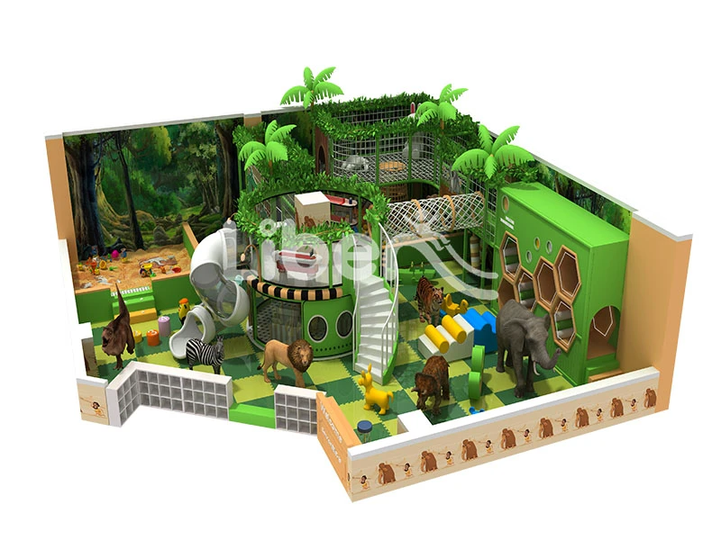 Rainforest Indoor Play Center with 3D Animal Models for Kids