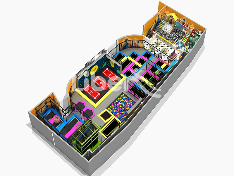 Multiple Trampoline Indoor Play Center For Kids