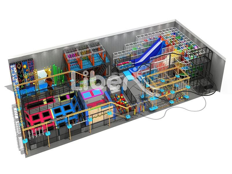 Comprehensive Games Indoor Playground with Trampoline for Kids
