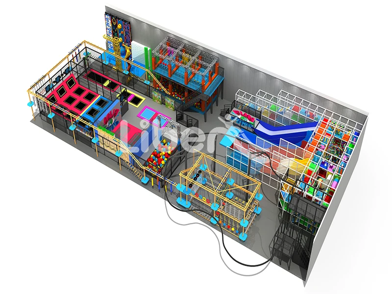 Comprehensive Games Indoor Playground with Trampoline for Kids