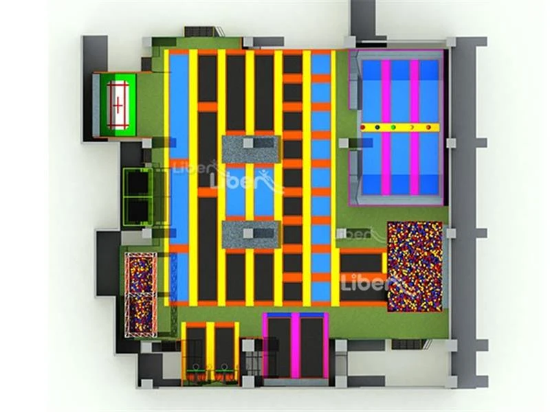 Large Kids Indoor Playground Trampoline Park Supplier 