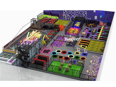 indoor soft play Trampoline Park centre fully installed for children