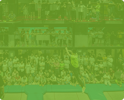 Indoor trampoline scene picture