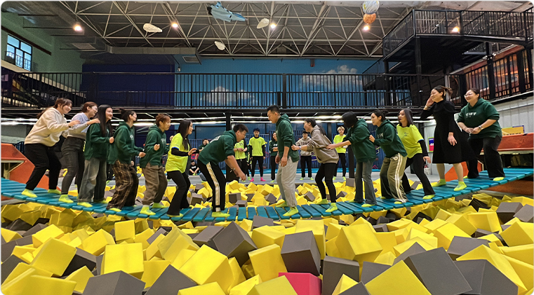 Indoor Trampoline Park Scene
