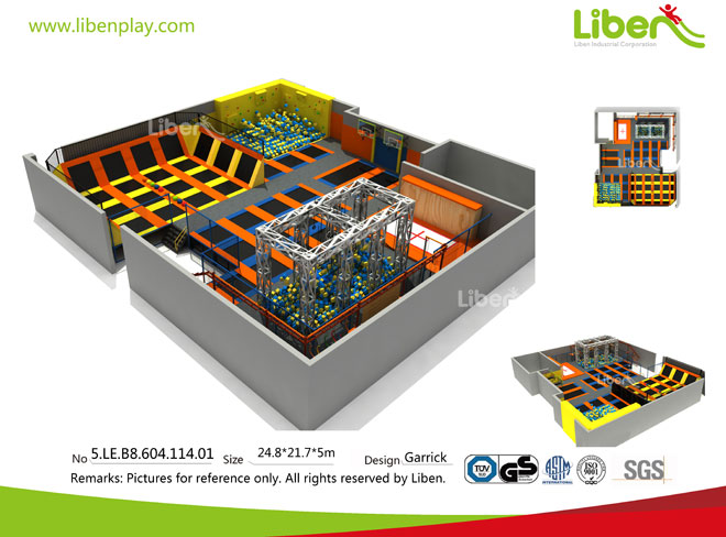 Customzed Indoor Trampoline Park Builder 3D Design