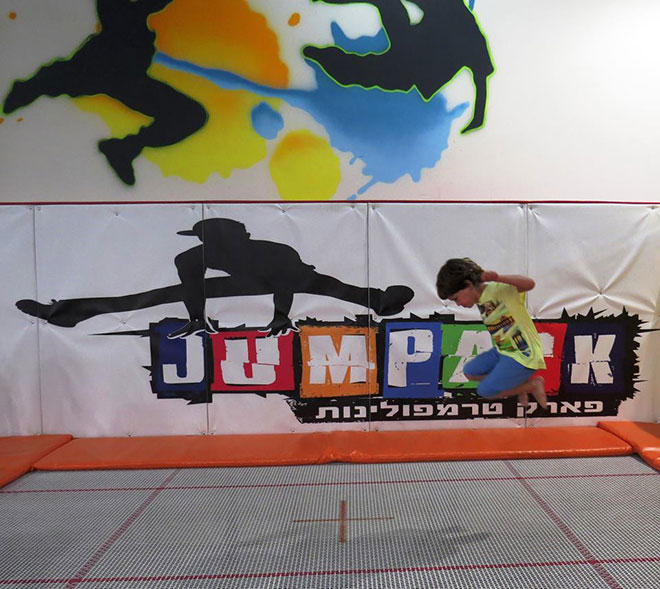 Professional trampoline in indoor trampoline park